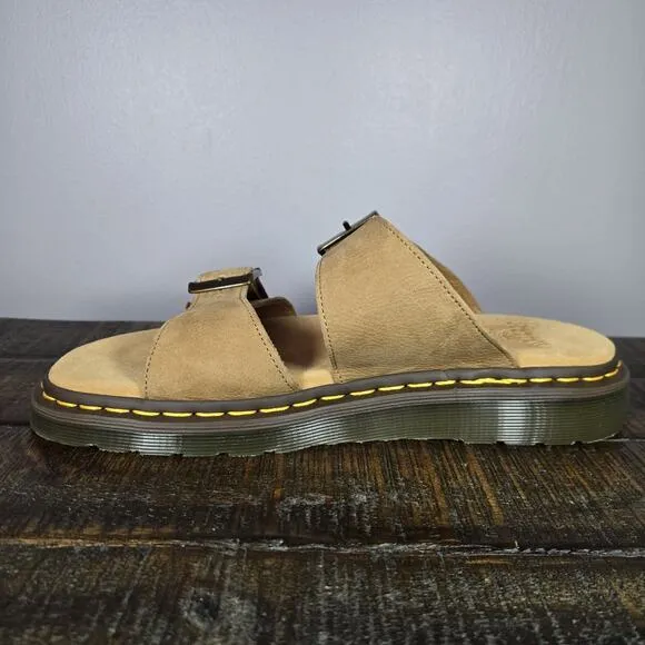 Dr Doc Martens Josef Sandals Mens 10 Brown Leather Shoes Strappy Buckle
