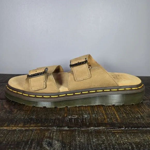 Dr Doc Martens Josef Sandals Mens 10 Brown Leather Shoes Strappy Buckle