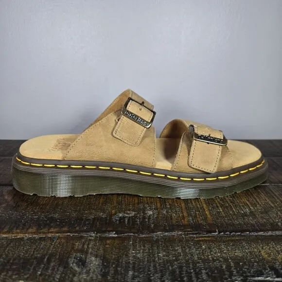 Dr Doc Martens Josef Sandals Mens 10 Brown Leather Shoes Strappy Buckle