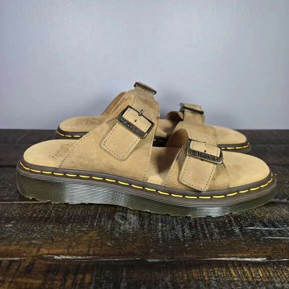 Dr Doc Martens Josef Sandals Mens 10 Brown Leather Shoes Strappy Buckle