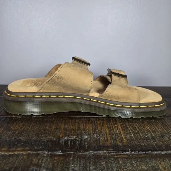 Dr Doc Martens Josef Sandals Mens 10 Brown Leather Shoes Strappy Buckle