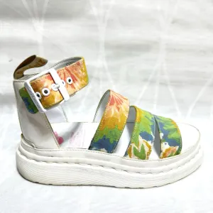Dr. Doc Martens sz 6 Clarissa Womens Vegan Platform Sandals Floral White/White