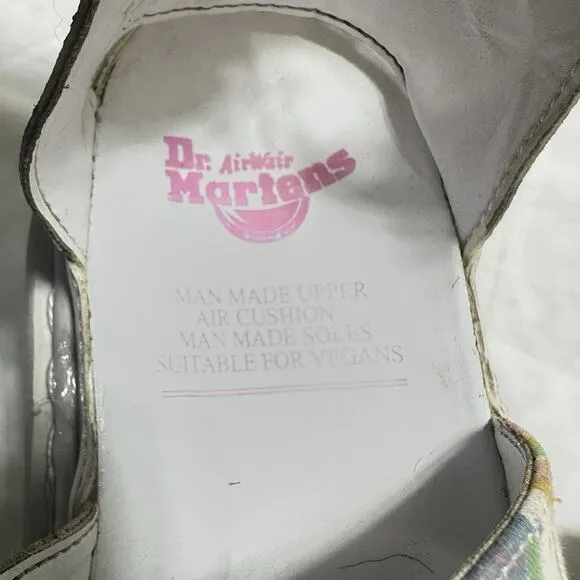 Dr. Doc Martens sz 6 Clarissa Womens Vegan Platform Sandals Floral White/White