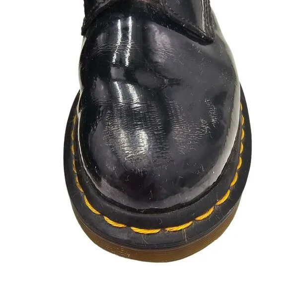 Dr. Marten 1460 Boots Women’s Size 8 Black Patent Vegan Leather Combat Boots