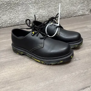 Dr. Martens 1461 Marbled Sole Women's 6 Mens 5 Black Yellow Leather Oxford Shoes