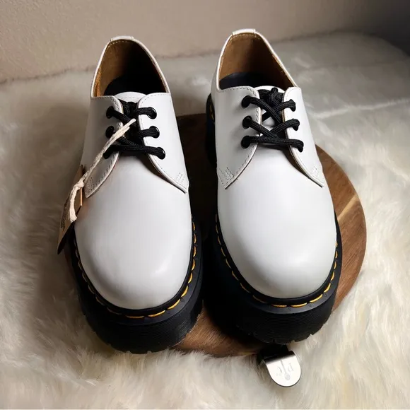 DR. MARTENS 1461 Quad Smooth Leather Platform Shoes Size 9 Ladies NWT