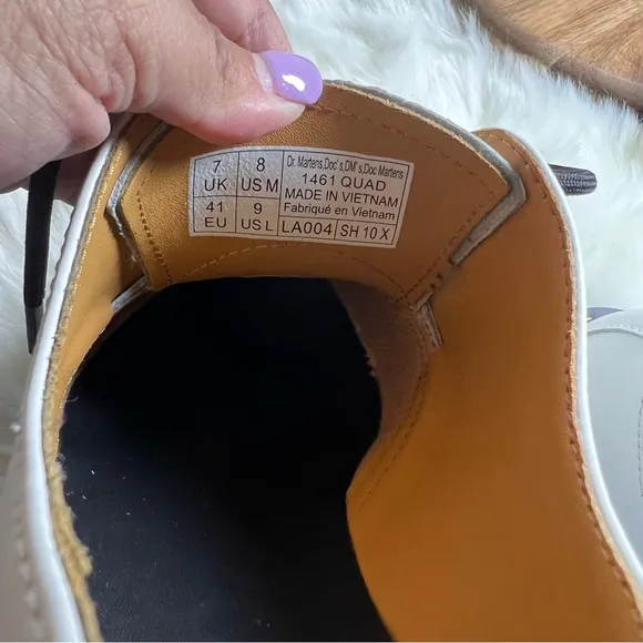 DR. MARTENS 1461 Quad Smooth Leather Platform Shoes Size 9 Ladies NWT