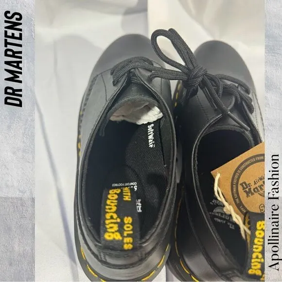 DR MARTENS AUDRICK NAPPA LEATHER PLATFORM SHOES IN BLACK 10 LADIES NWT