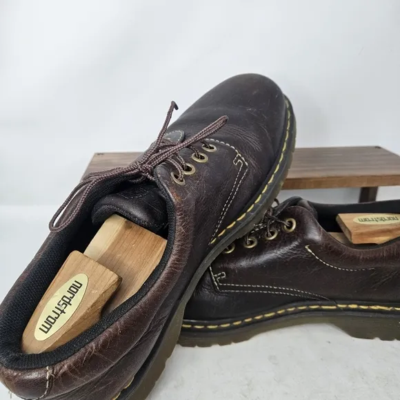 Dr. Martens Brown Oxfords with Classic Round Toe and Thick Soles