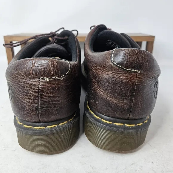 Dr. Martens Brown Oxfords with Classic Round Toe and Thick Soles