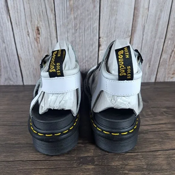 DR Martens Clarissa II Leather Platform Sandals Women's Sz 9 Blaire White (NIB)