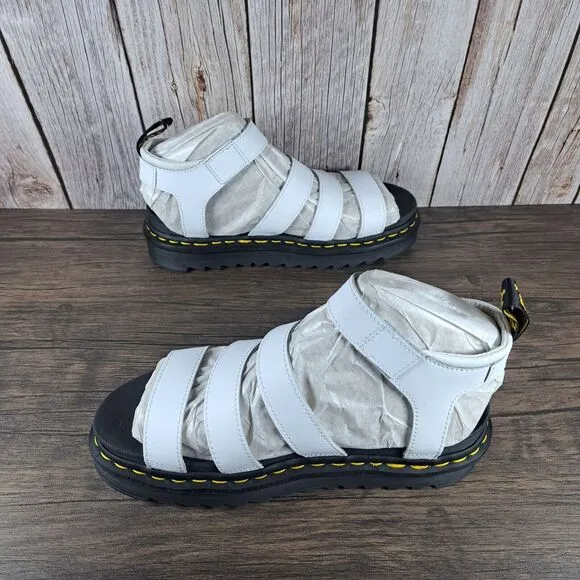 DR Martens Clarissa II Leather Platform Sandals Women's Sz 9 Blaire White (NIB)
