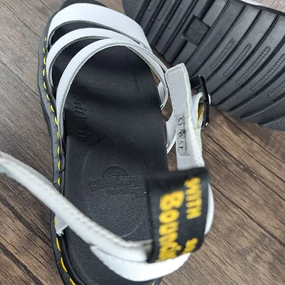 DR Martens Clarissa II Leather Platform Sandals Women's Sz 9 Blaire White (NIB)