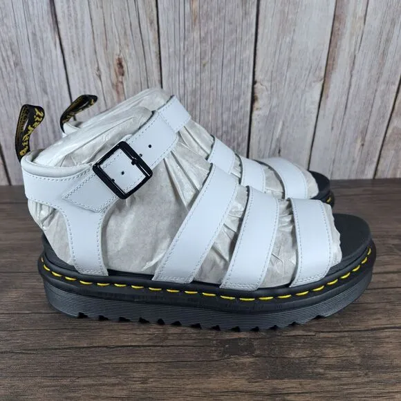 DR Martens Clarissa II Leather Platform Sandals Women's Sz 9 Blaire White (NIB)
