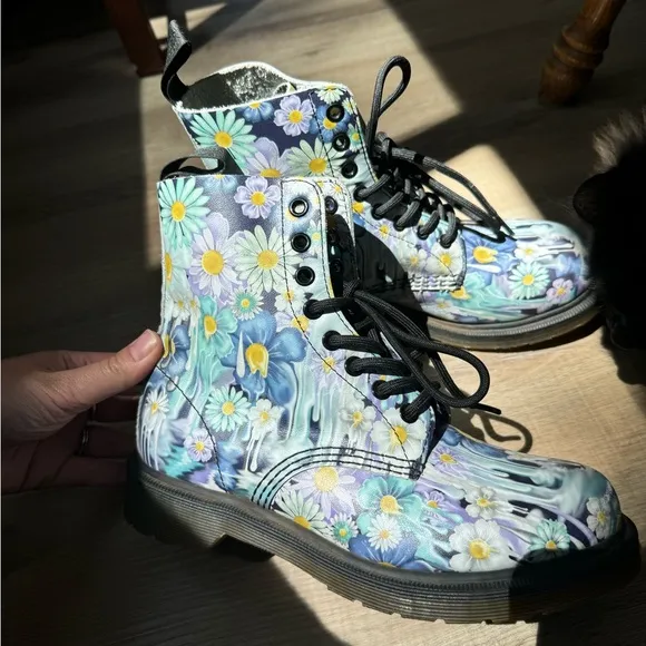 Dr. Martens floral pascal slime drip boots *rare