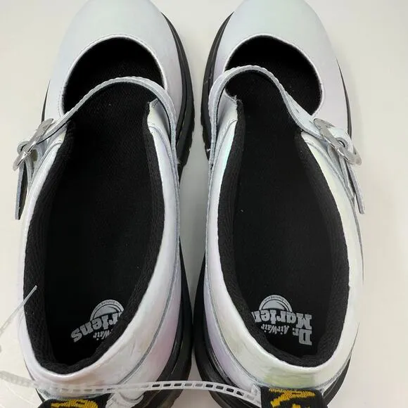 Dr. Martens Mary Jane Shoes Women's 7 White Pearlescent MJ Bexy School Girl NWOT