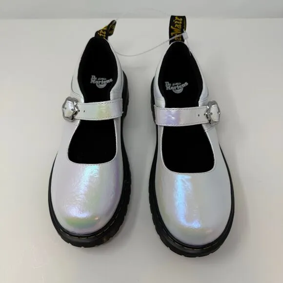 Dr. Martens Mary Jane Shoes Women's 7 White Pearlescent MJ Bexy School Girl NWOT