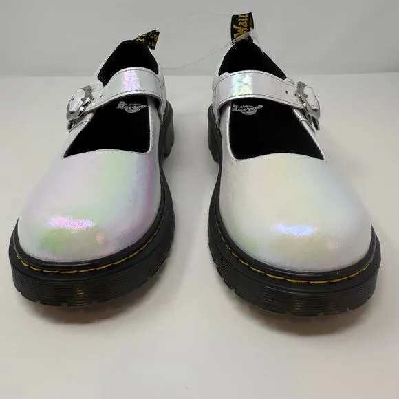 Dr. Martens Mary Jane Shoes Women's 7 White Pearlescent MJ Bexy School Girl NWOT