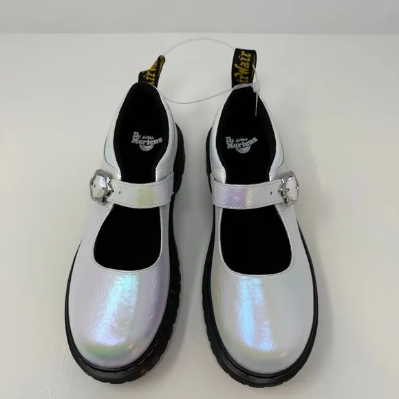 Dr. Martens Mary Jane Shoes Women's 7 White Pearlescent MJ Bexy School Girl NWOT
