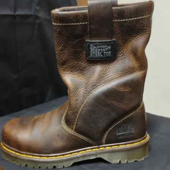 Dr. Martens Men's Icon 2295 Steel Toe Heavy Industrial Boots, Tan Greenland
