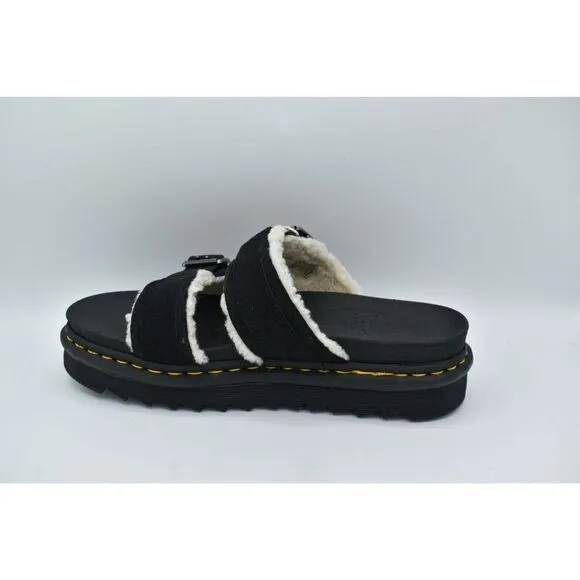 Dr Martens Mens Size 12 Myles Black Suede Buckle Slide Sandals Shoes