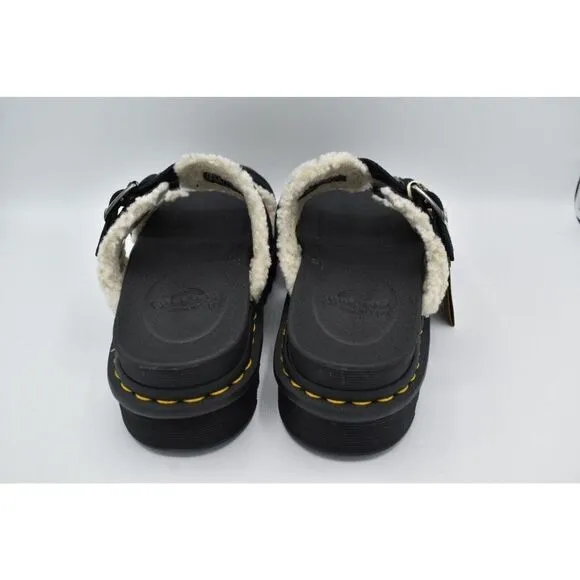 Dr Martens Mens Size 12 Myles Black Suede Buckle Slide Sandals Shoes