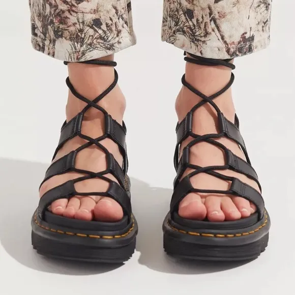 Dr. Martens Nartilla Sandals Gladiator Lace up Platform Shoes New in Box
