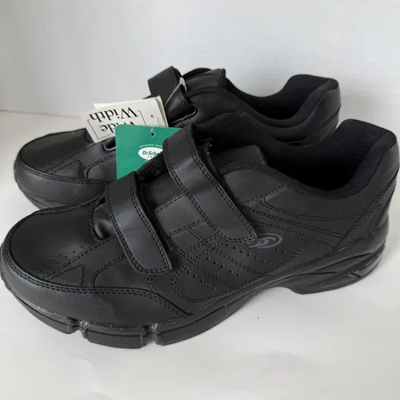 Dr Scholl's Men's 11 W Dual Strap Closure Wide Width Walking Shoes Black‎ Gel