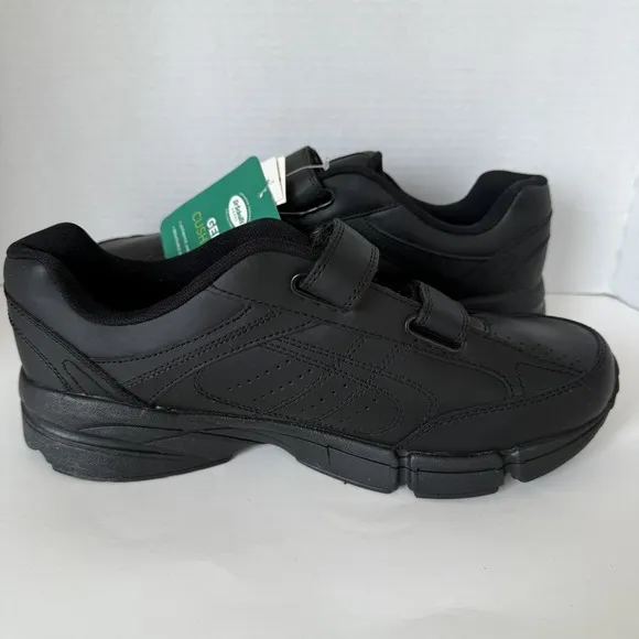 Dr Scholl's Men's 11 W Dual Strap Closure Wide Width Walking Shoes Black‎ Gel