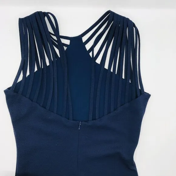 Dress The Population Gwen Midi Dress Navy Blue Classic Stunning Women's size S