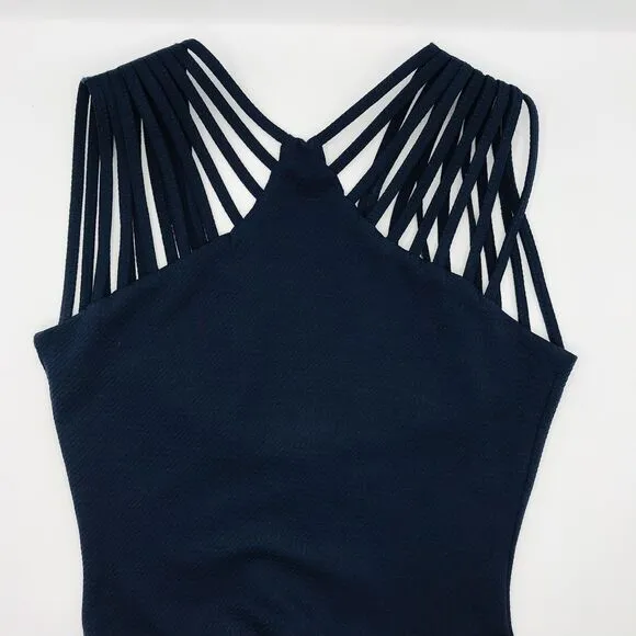 Dress The Population Gwen Midi Dress Navy Blue Classic Stunning Women's size S