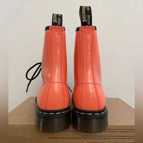 Dr.Martens 1460 Patent Leather Lace Up Boots Coral US Women 8/UK 6(30713695)$170