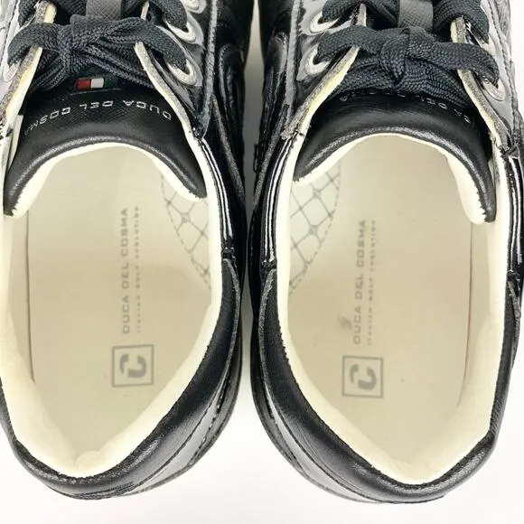 Duca Del Cosma Womens Kubananeo Golf Shoes Black Waterproof Italian Leather 7.5