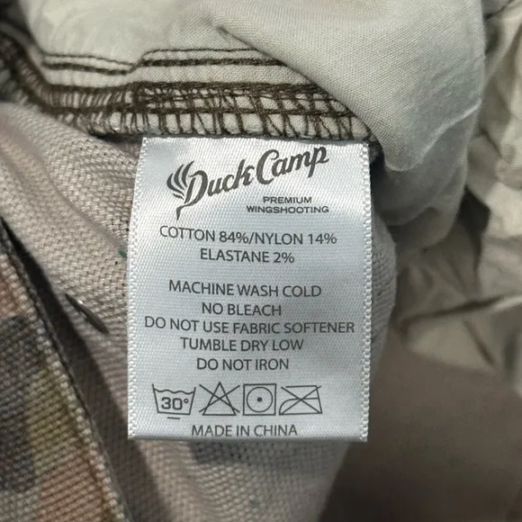 Duck Camp Men’s Brush Pant in Wetland Camo - Size 38 Tall