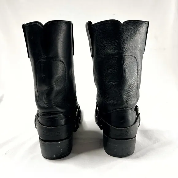 Durango Men’s Genuine Leather Harness Biker Cowboy Boots Black Size 13
