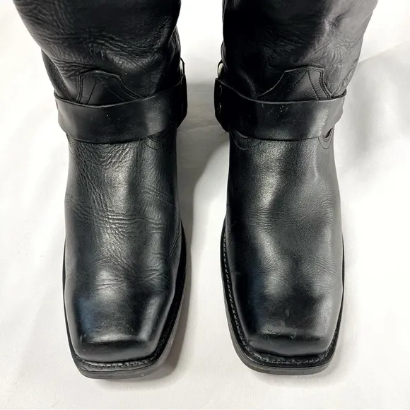 Durango Men’s Genuine Leather Harness Biker Cowboy Boots Black Size 13