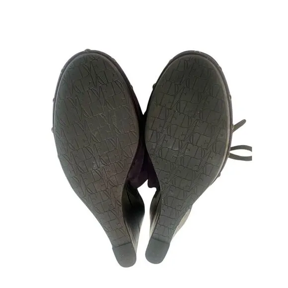 DVF Diane Von Furstenberg Purple Emmersin Studded Wood Heel Platform Clog Shoes