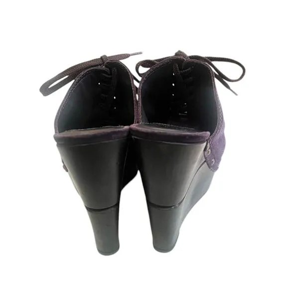 DVF Diane Von Furstenberg Purple Emmersin Studded Wood Heel Platform Clog Shoes