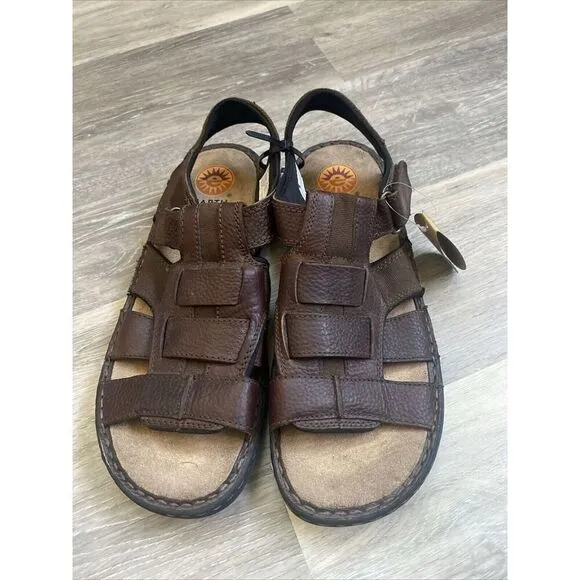 Earth Spirit Willie Mens 14 Fisherman Sandals Platform Leather Shoes