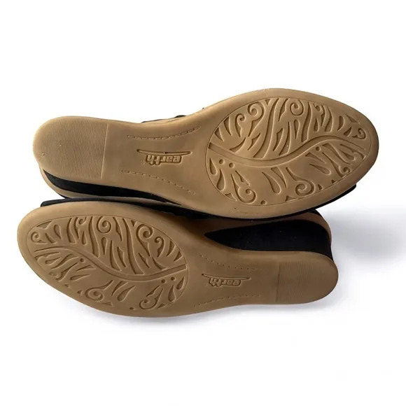 Earth Women’s Cosmos Black Suede Open Toe Zip Bootie Sandals - Size 10W