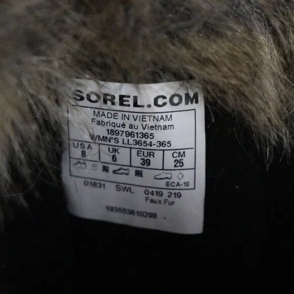 EC Sorel Tofino II Boots Green Faux Fur Cuff Waterproof 8