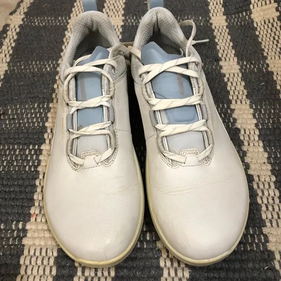 Ecco BIOM® H4 Golf Leather White Blue Gore-tex Waterproof Shoes sz 39EU 8 8.5 EW