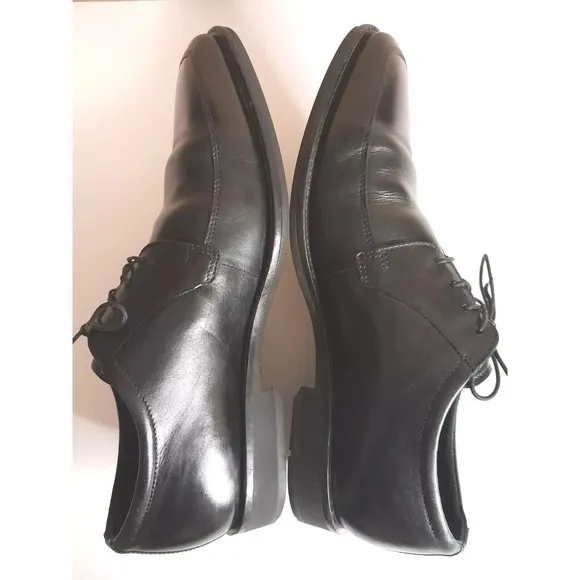 ECCO Black Leather Oxford Derby Dress Shoes Lace Up Classic Men's Size 10