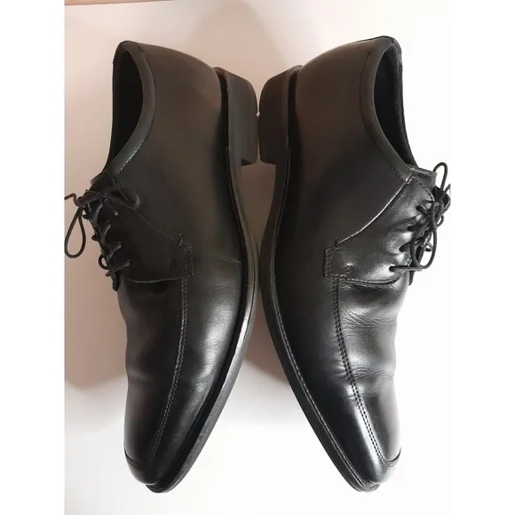 ECCO Black Leather Oxford Derby Dress Shoes Lace Up Classic Men's Size 10