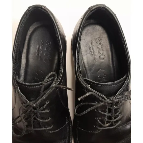 ECCO Black Leather Oxford Derby Dress Shoes Lace Up Classic Men's Size 10