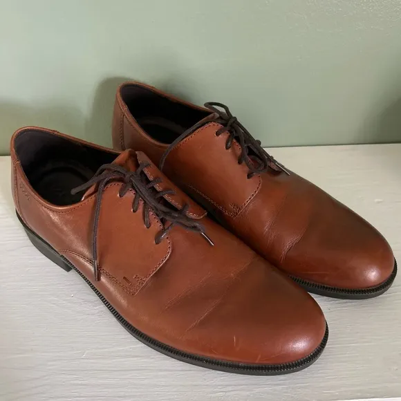 Ecco Brown Leather Oxford Dress Shoes EU 43