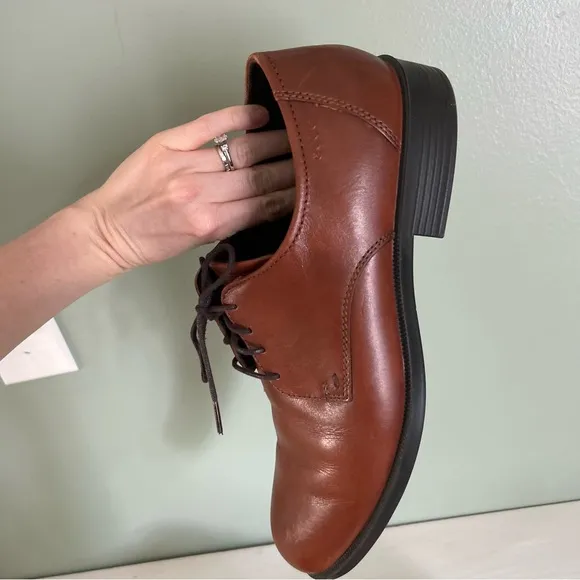 Ecco Brown Leather Oxford Dress Shoes EU 43
