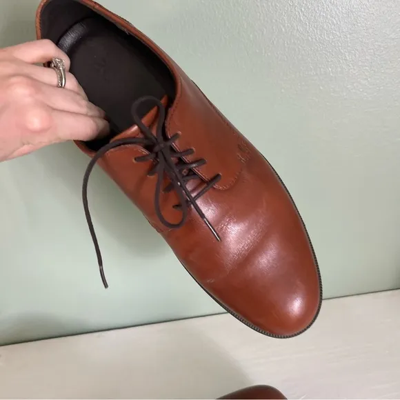 Ecco Brown Leather Oxford Dress Shoes EU 43