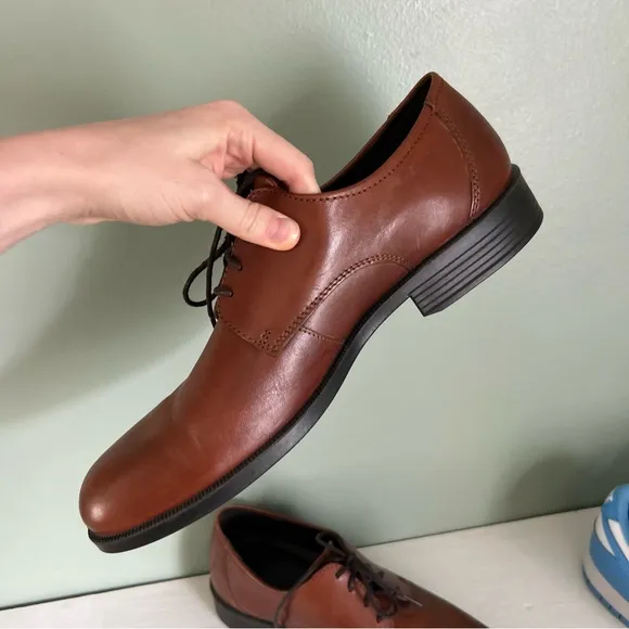 Ecco Brown Leather Oxford Dress Shoes EU 43