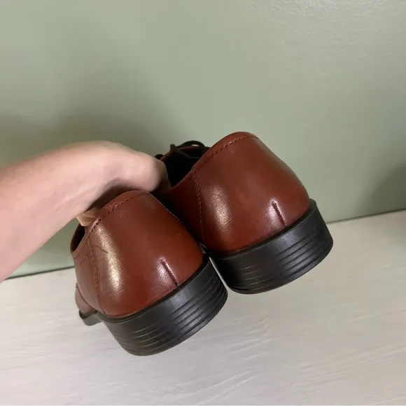 Ecco Brown Leather Oxford Dress Shoes EU 43